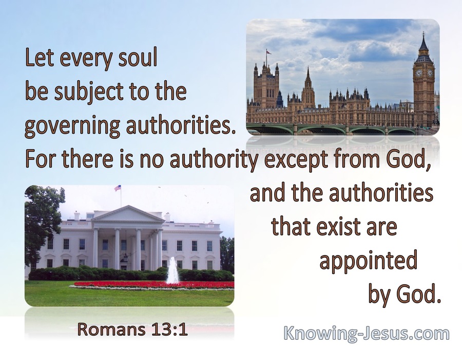 Romans 13:1 Let Every Soul Be Subject To The Governing Authorities (brown)